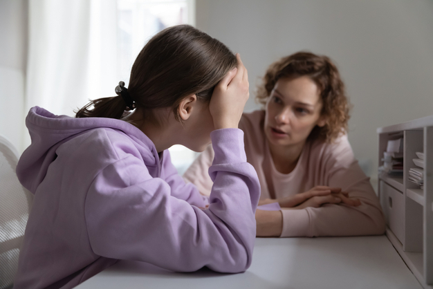 mum & daughter talking